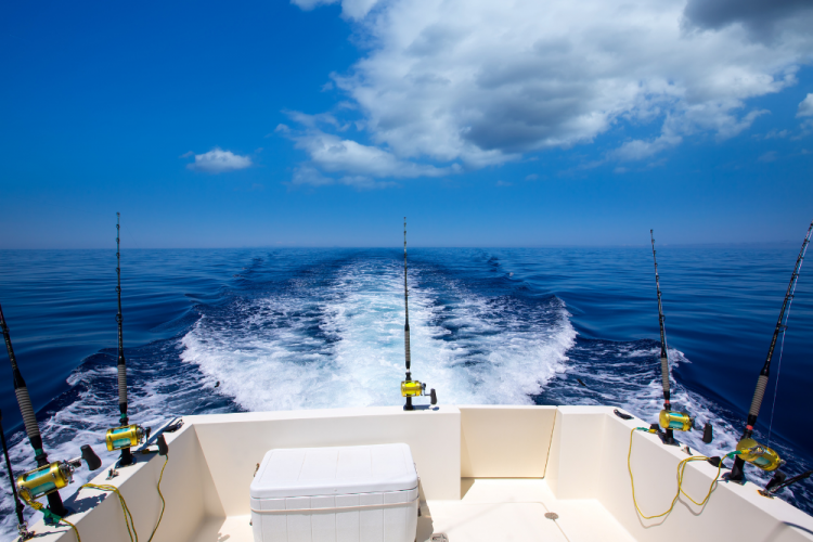 fishing boat with rods