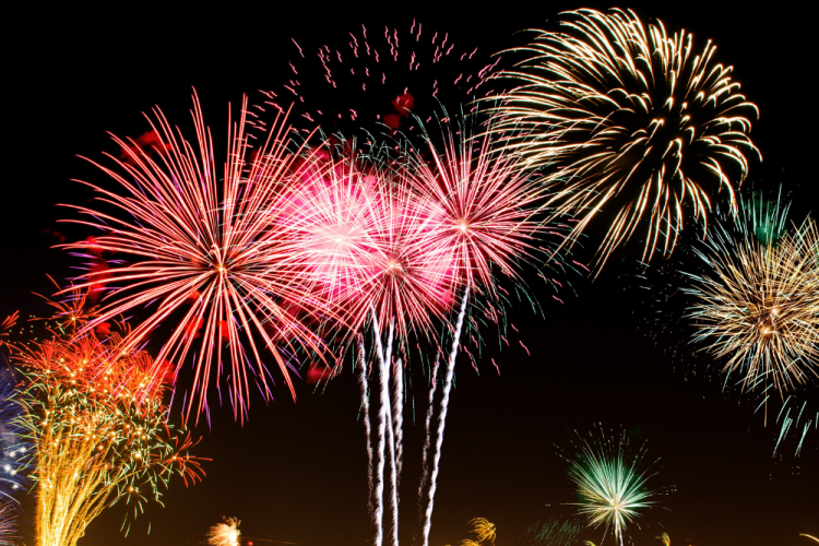 fireworks in night sky