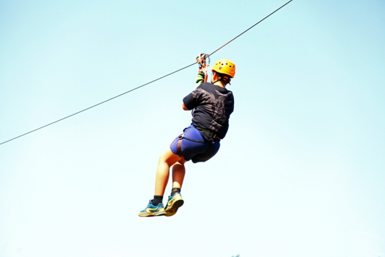 boy zip lining