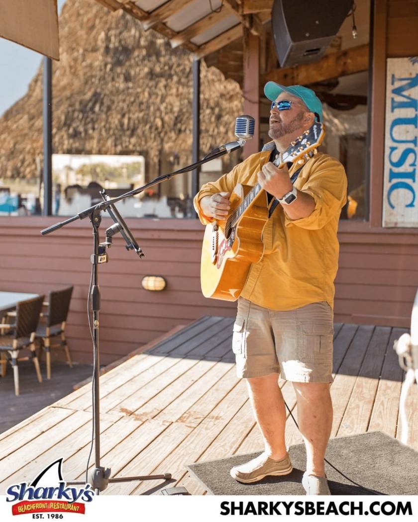 sharky's beachfront restaurant, sharky's restaurant, sharky's panama city beach, beach bar in panama city beach