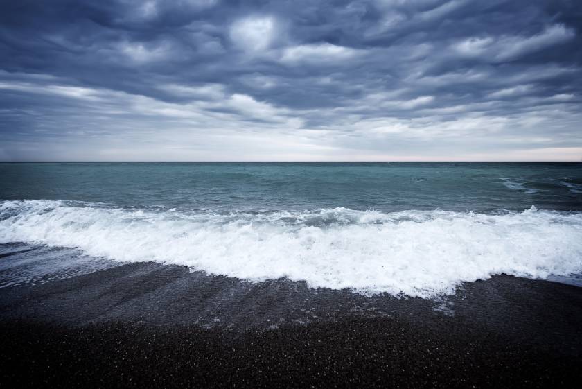 beach storm, hurricane and strong winds, coastal elements